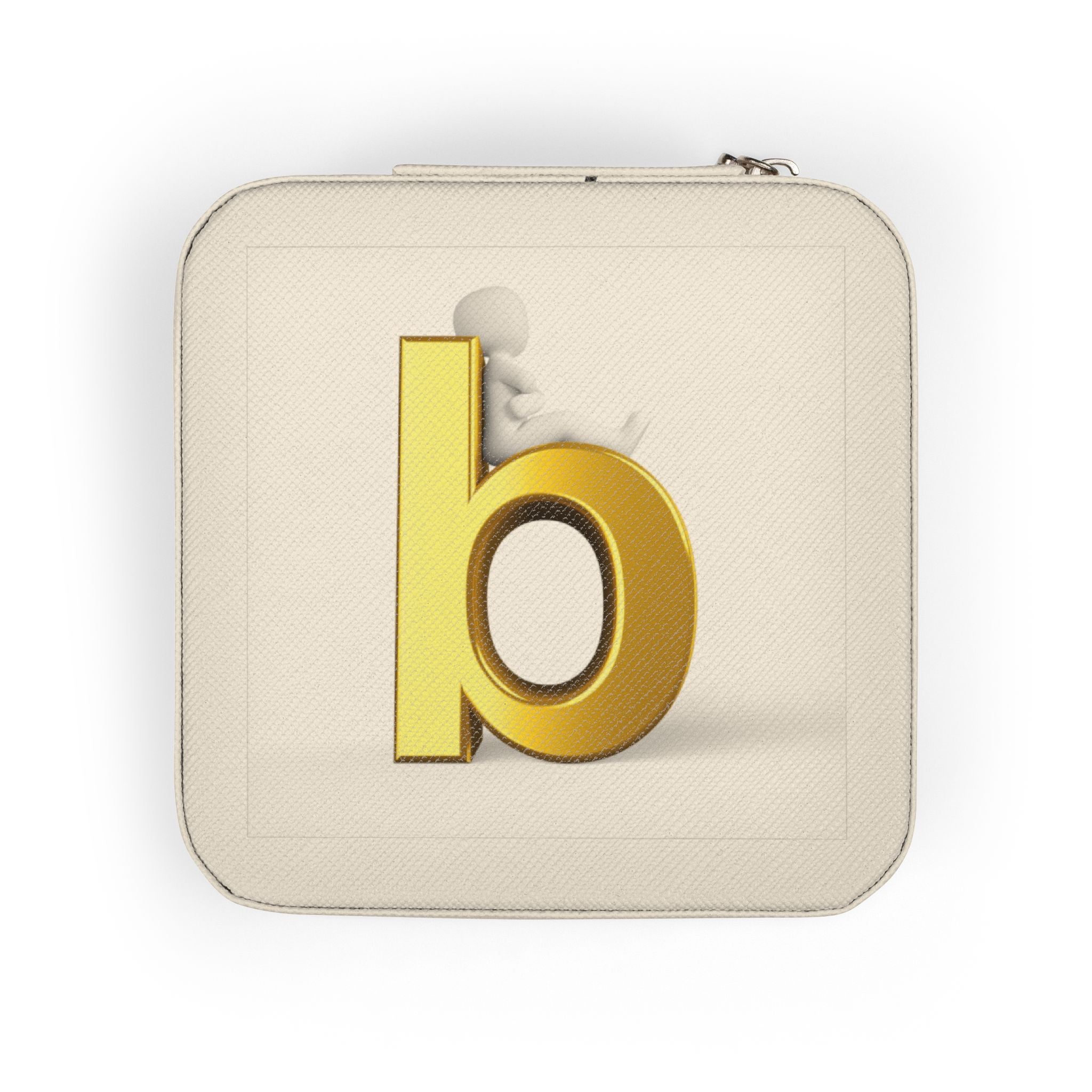 Gold Letter B Jewelry Travel Case | Compact Personalized Ring Earring Organizer