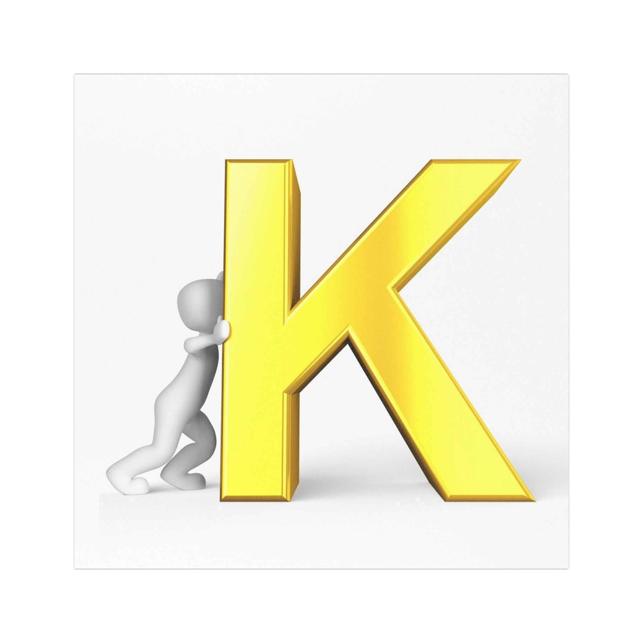 Gold Letter K car magnet | Alphabet monogram initial