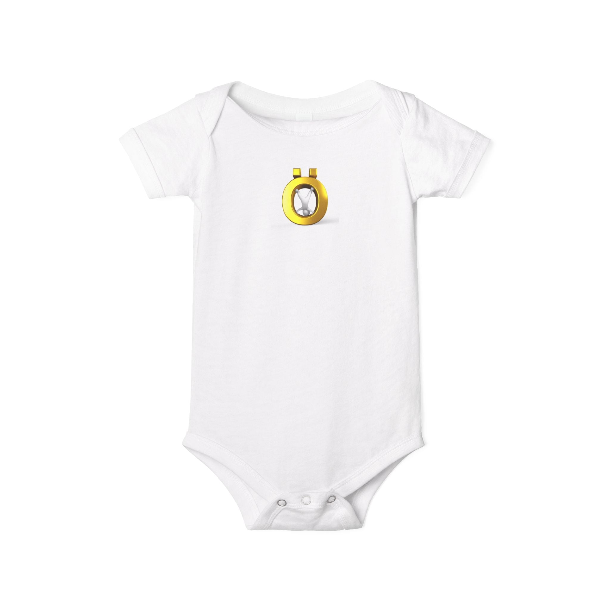 Body de bébé une pièce jaune avec lettre Ö et motif diamant | Body pour bébé