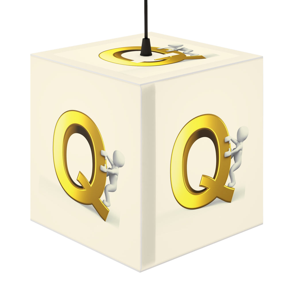 Gold Letter Q cube lamp Light Cube | Initial monogram lighting