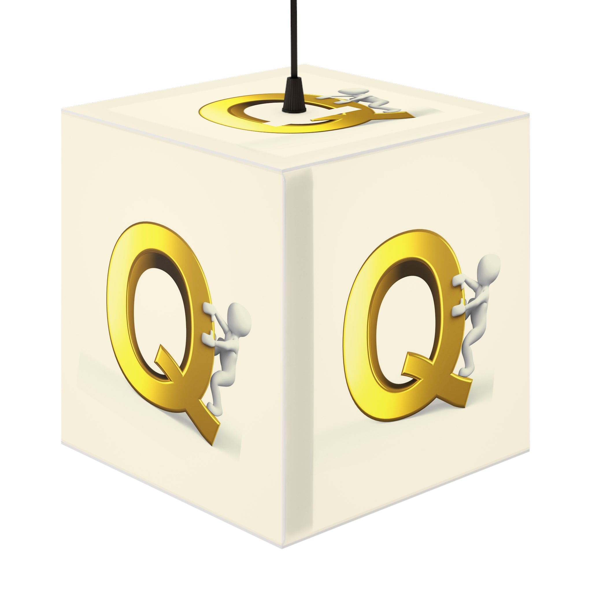 Gold Letter Q cube lamp Light Cube | Initial monogram lighting