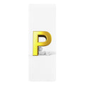 3D Gold Letter P with Figure Rubber Yoga Mat | Minimalist Printable Initial Mat