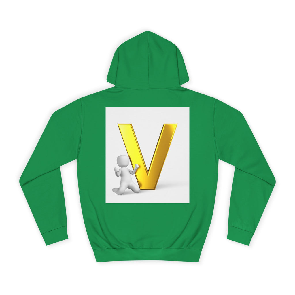 Gold 3D Letter V Hoodie | Initial V Sweatshirt, Monogram Lettering