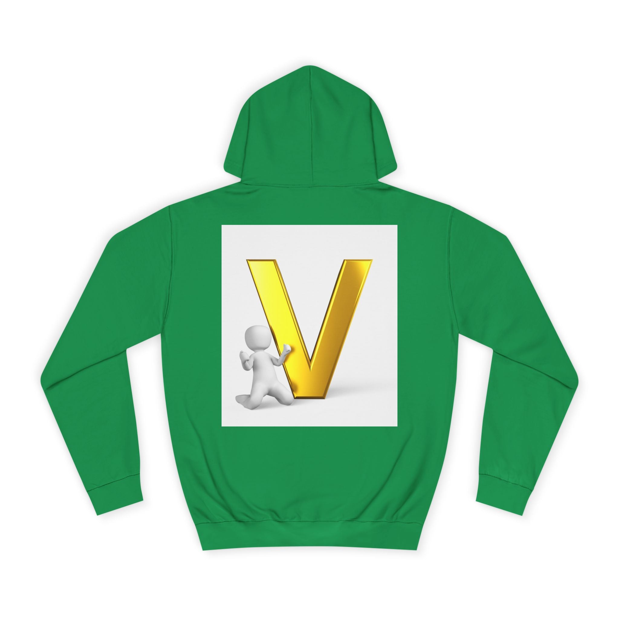 Gold 3D Letter V Hoodie | Initial V Sweatshirt, Monogram Lettering