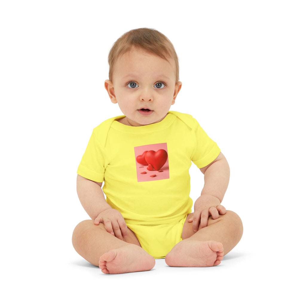 Red Heart Illustration Infant Bodysuit | Cute Valentine Baby Onesie