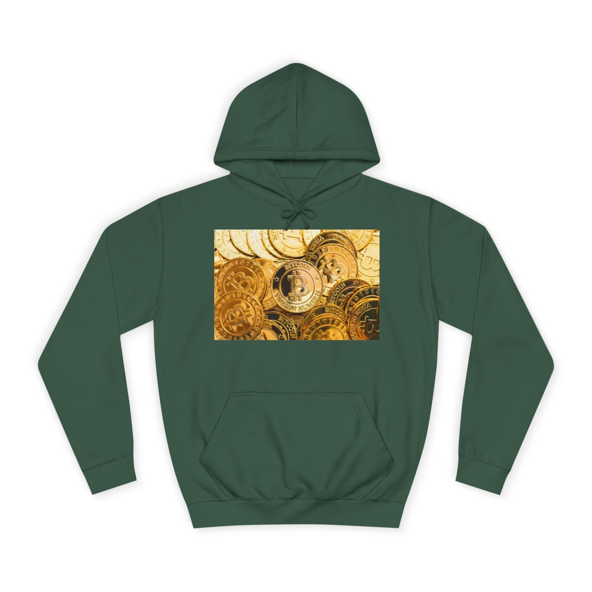 Golden Bitcoin Coins Hoodie | Crypto Cryptocurrency Crypto Art, Digital Currency Apparel