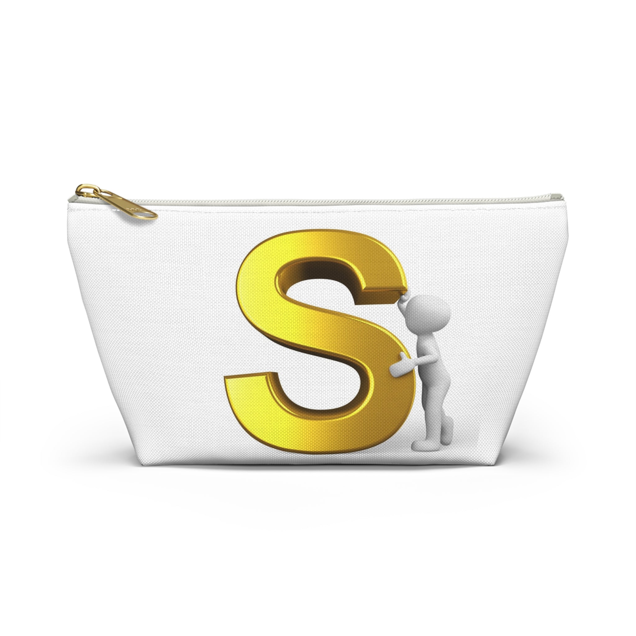 Gold Letter S Monogram Accessory Pouch