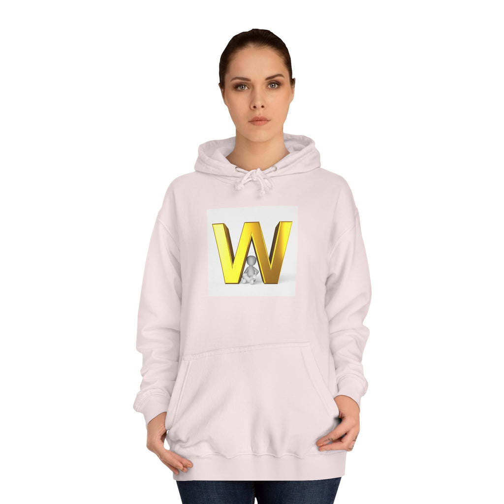 Gold 3D Letter W Hoodie | Monogram Initial Sweatshirt
