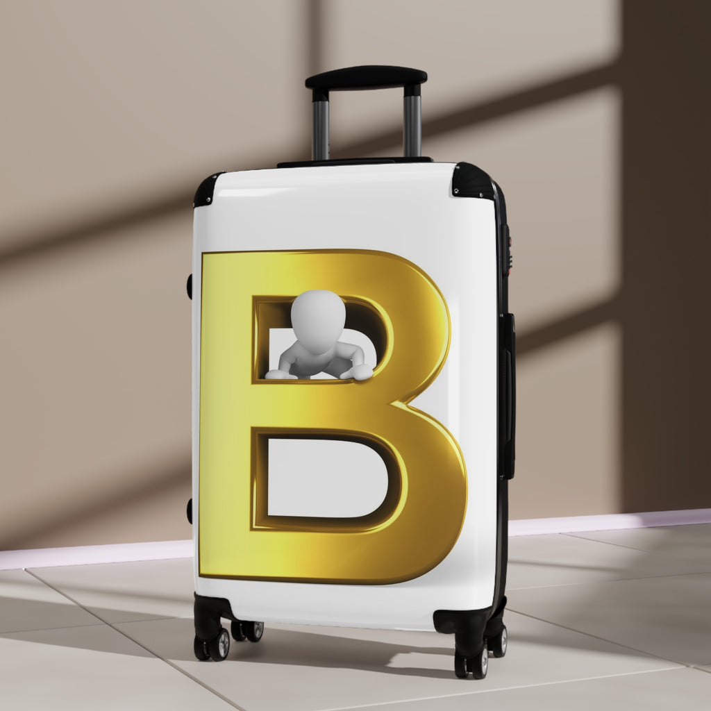 Gold Letter B Monogram Suitcase | Initial Luggage Cover