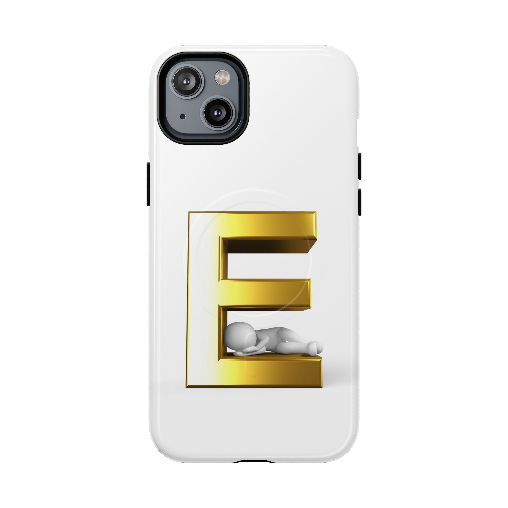 Coque de téléphone Monogramme Lettre E Dorée | Coque Magnétique Renforcée
