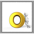 Gold Letter O with 3D Figure Woven-Style Coverlet