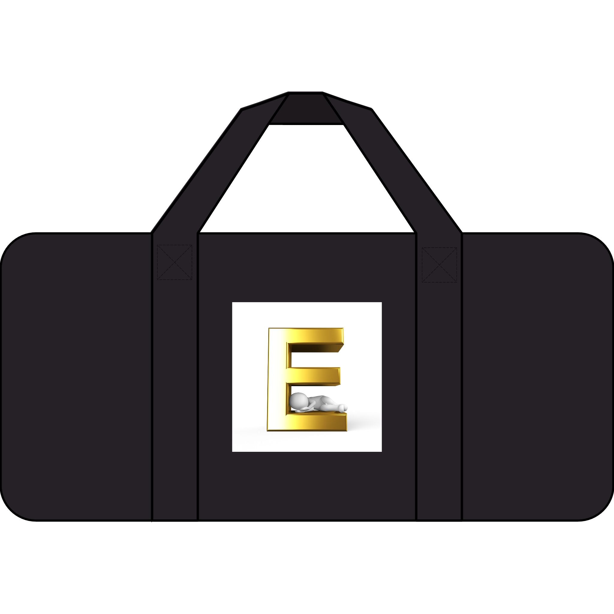 Gold Monogram E Initial Duffel Bag | Checkered or Camo Strap Options