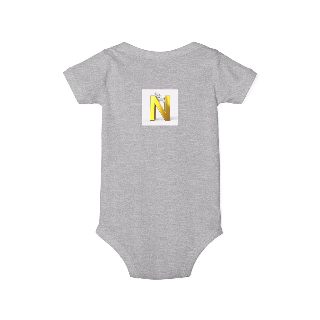Yellow Letter N Monogram Infant Onesie | Baby Initial Jersey