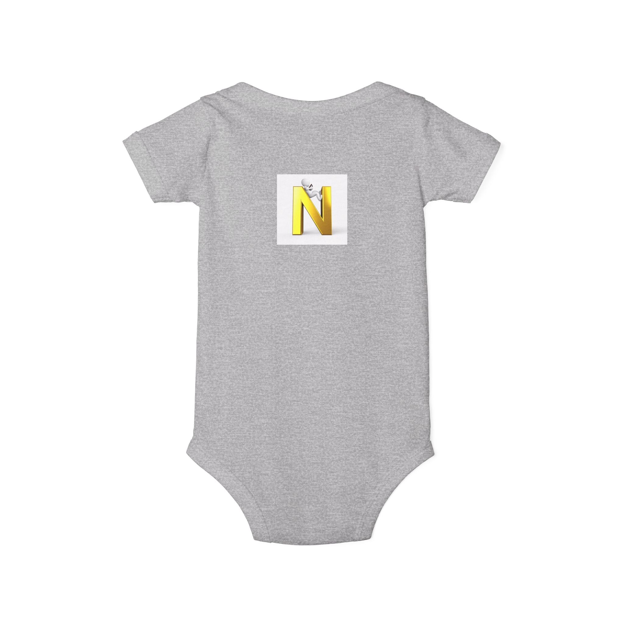 Yellow Letter N Monogram Infant Onesie | Baby Initial Jersey