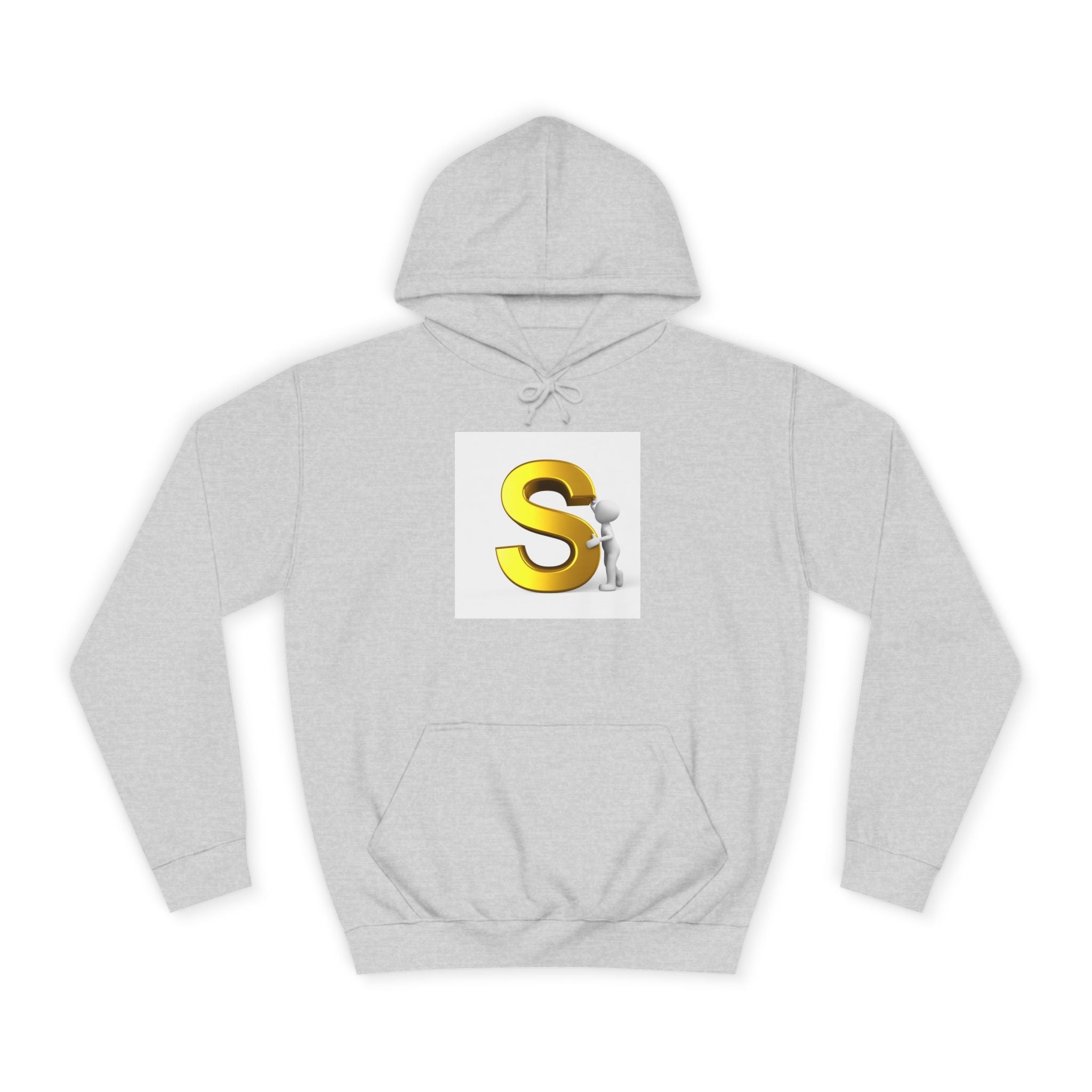 Gold Letter S with Character Hoodie | Initial Monogram Sweatshirt