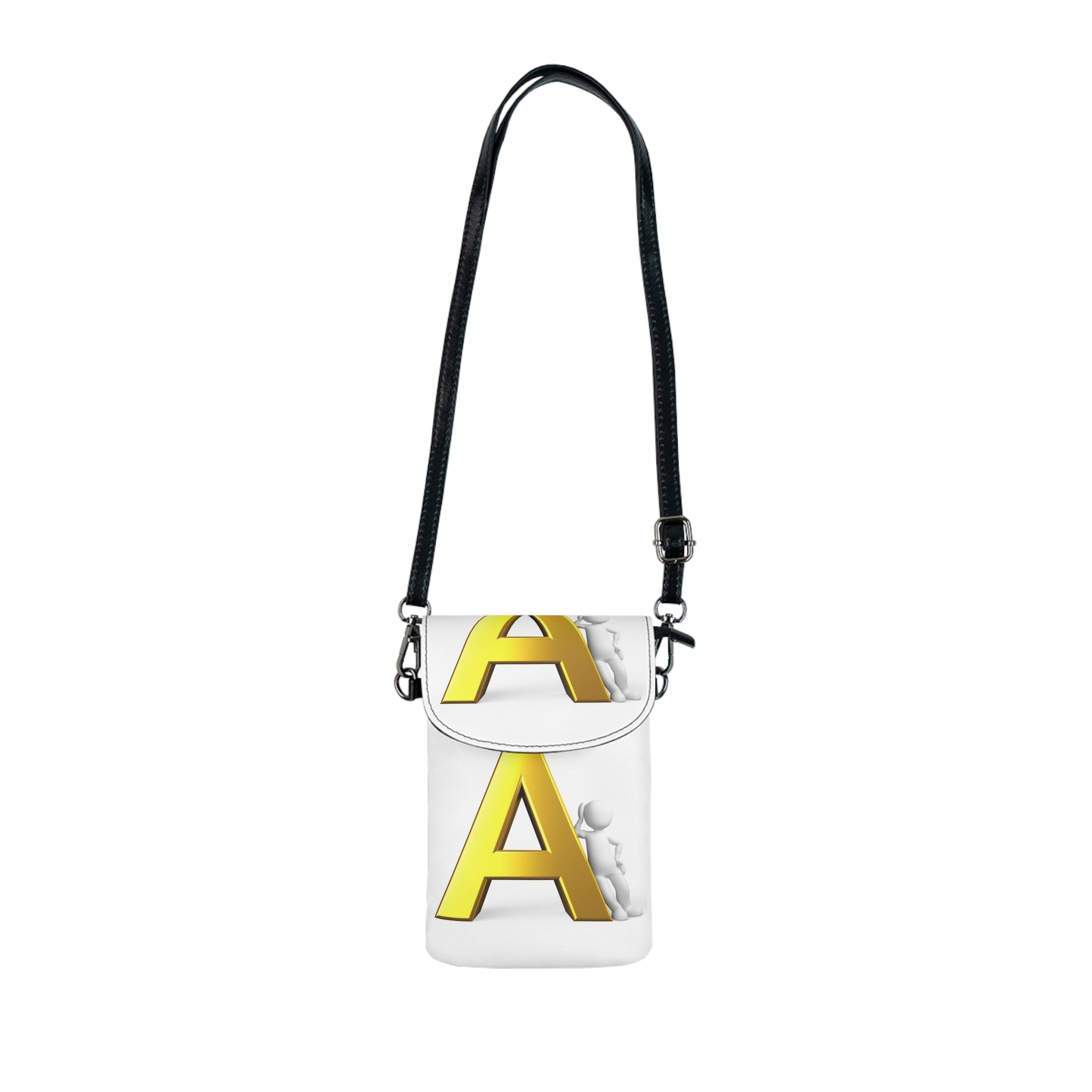 Gold Letter A Initial Small Cell Phone Wallet | Monogram Phone Crossbody