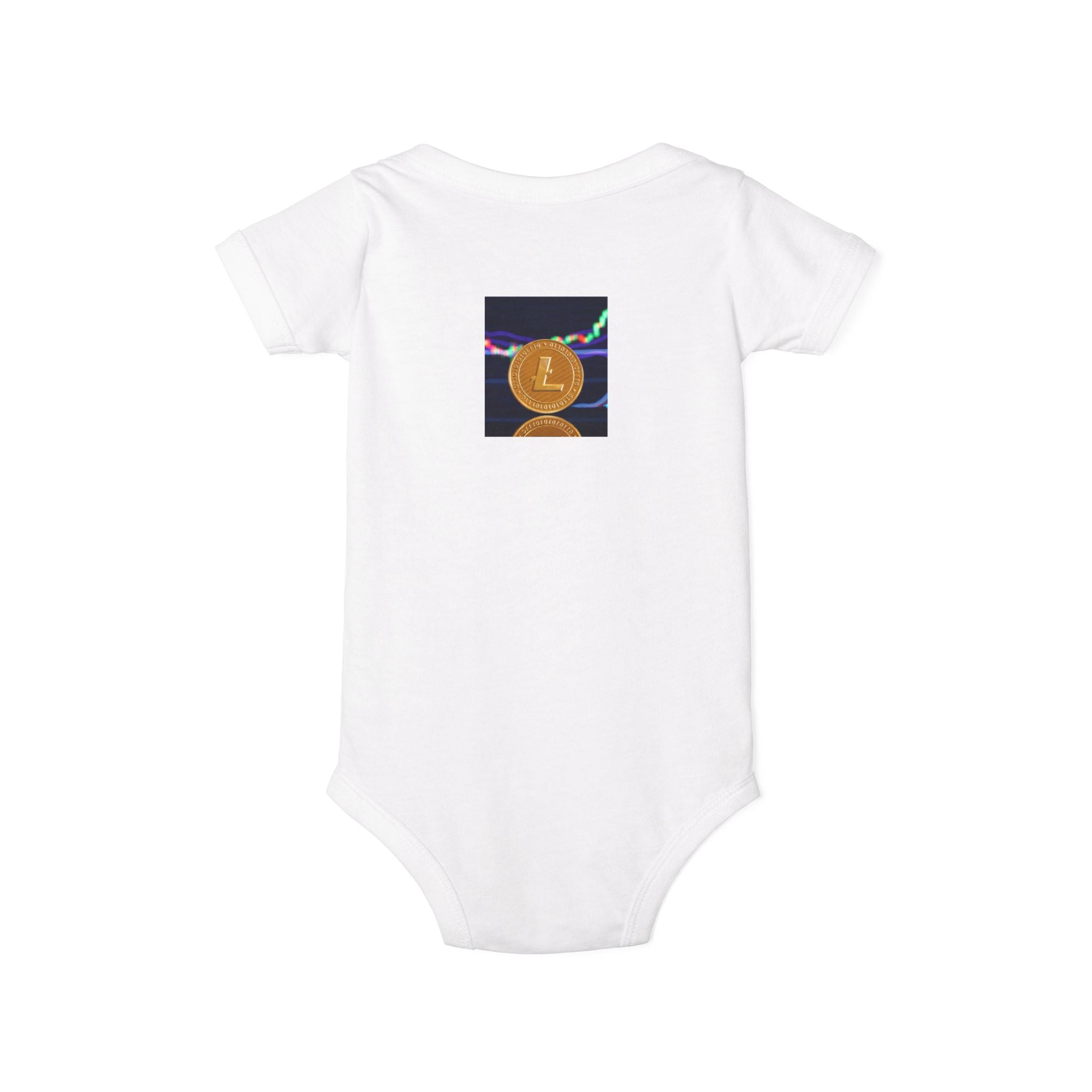 Litecoin Coin Graphic Infant Onesie | Cryptocurrency Baby Bodysuit