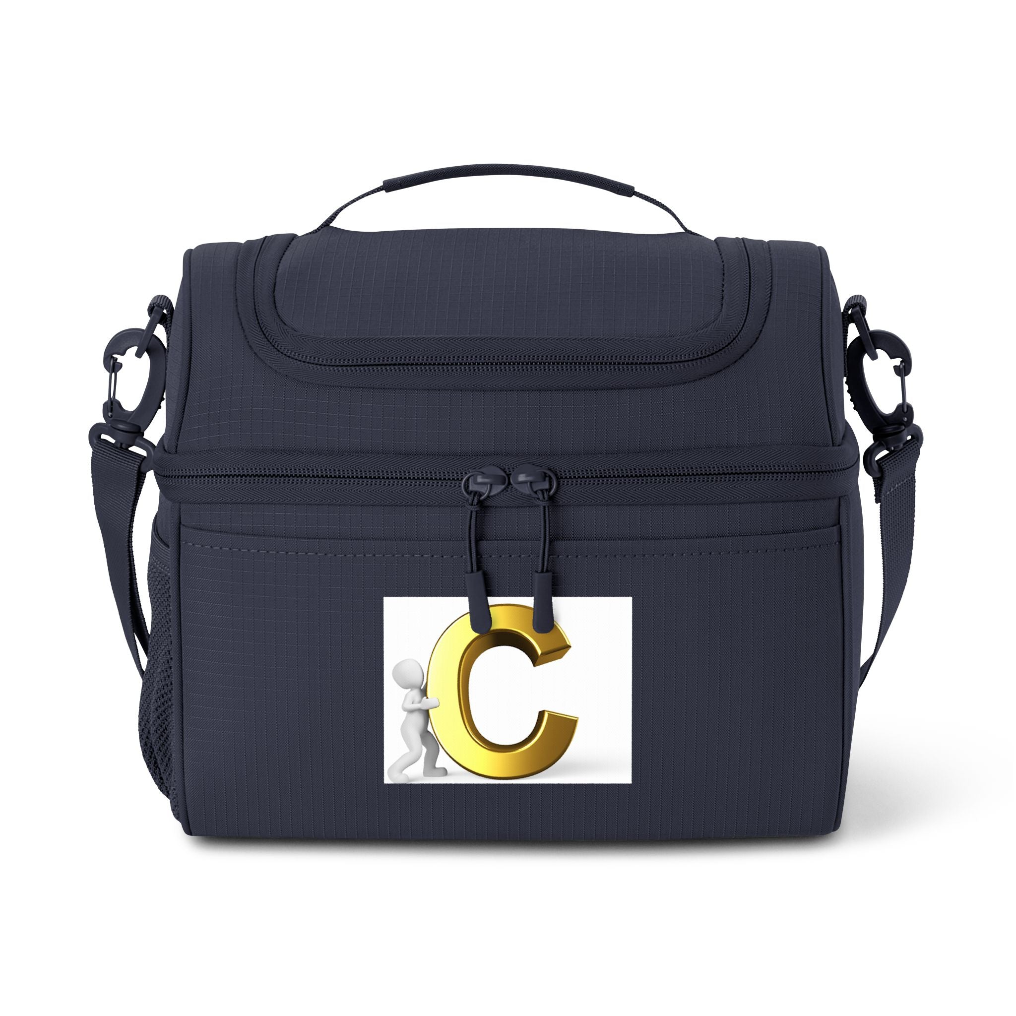 Gold Letter C Cooler Bag | Monogram Initial Insulated Lunch Tote