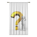 3D Question Mark Figure Window Curtain | Sheer Decorative Panel, Curious Design