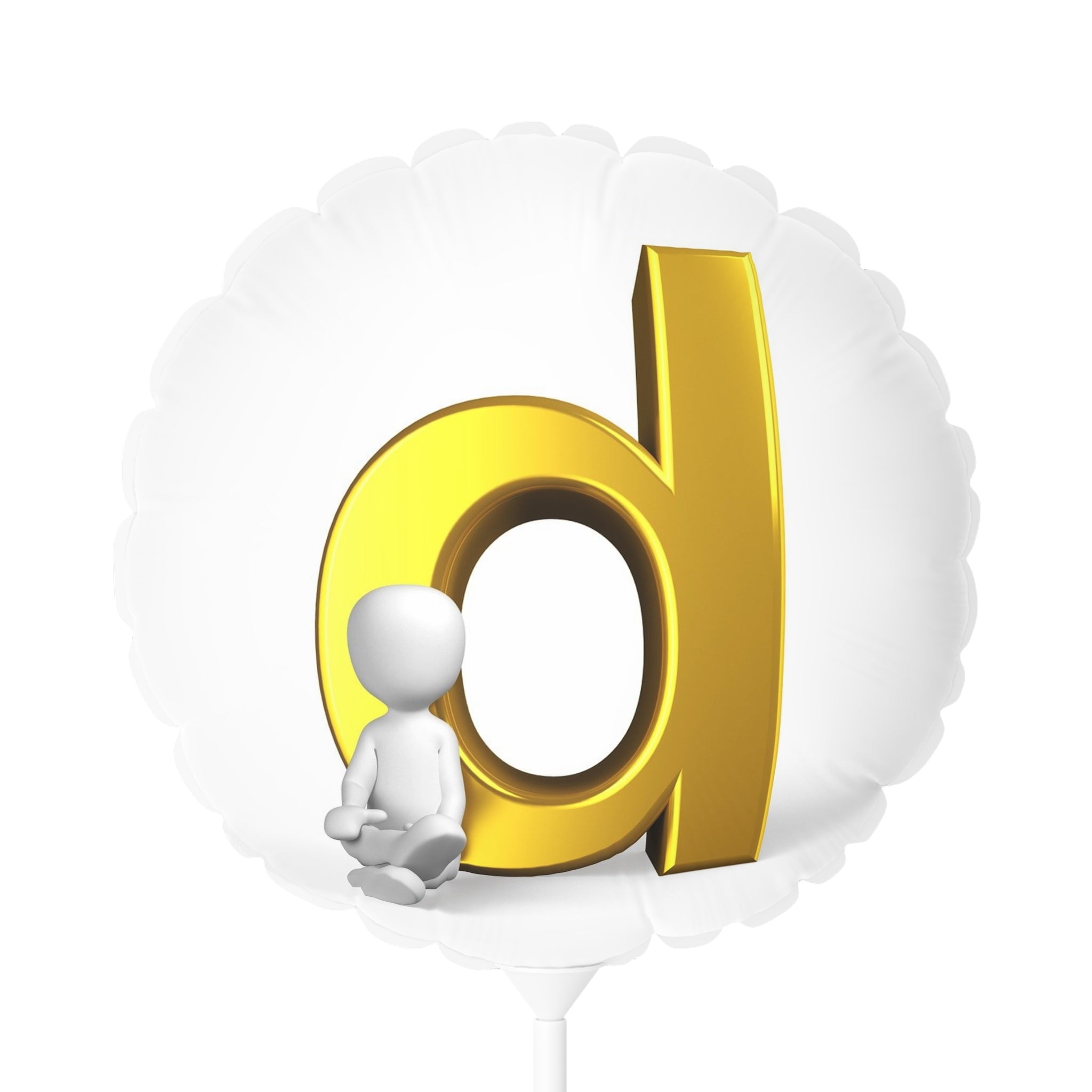 Gold Letter D Balloon round foil balloon | Alphabet initial balloon