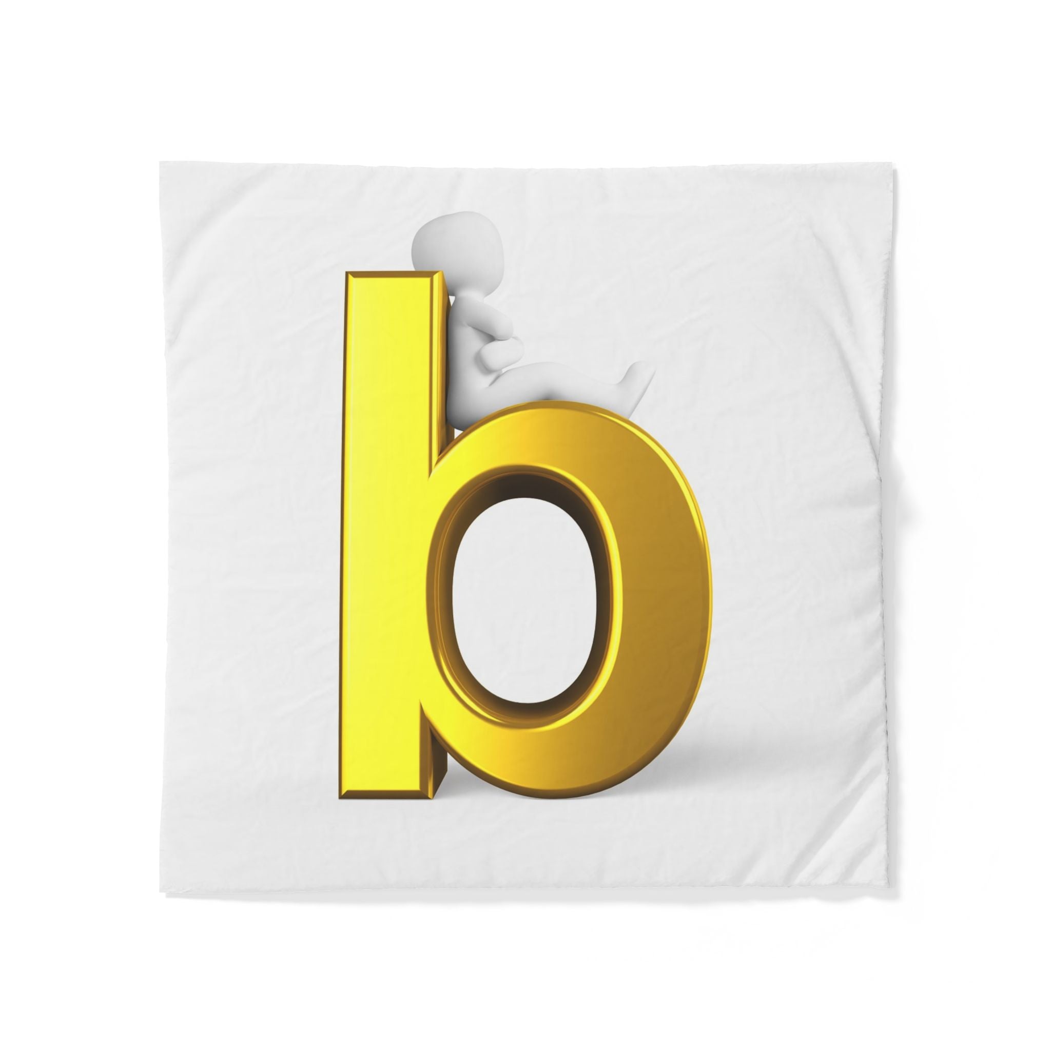 Housse de couette Lettre B dorée | Parure de lit monogramme