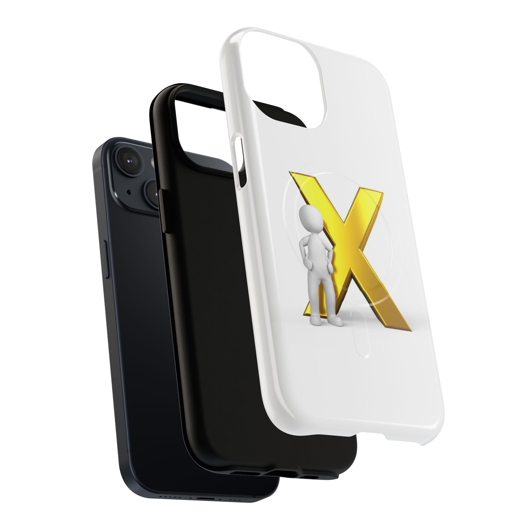 3D Figure with Gold X phone case | Magnetic Tough Case