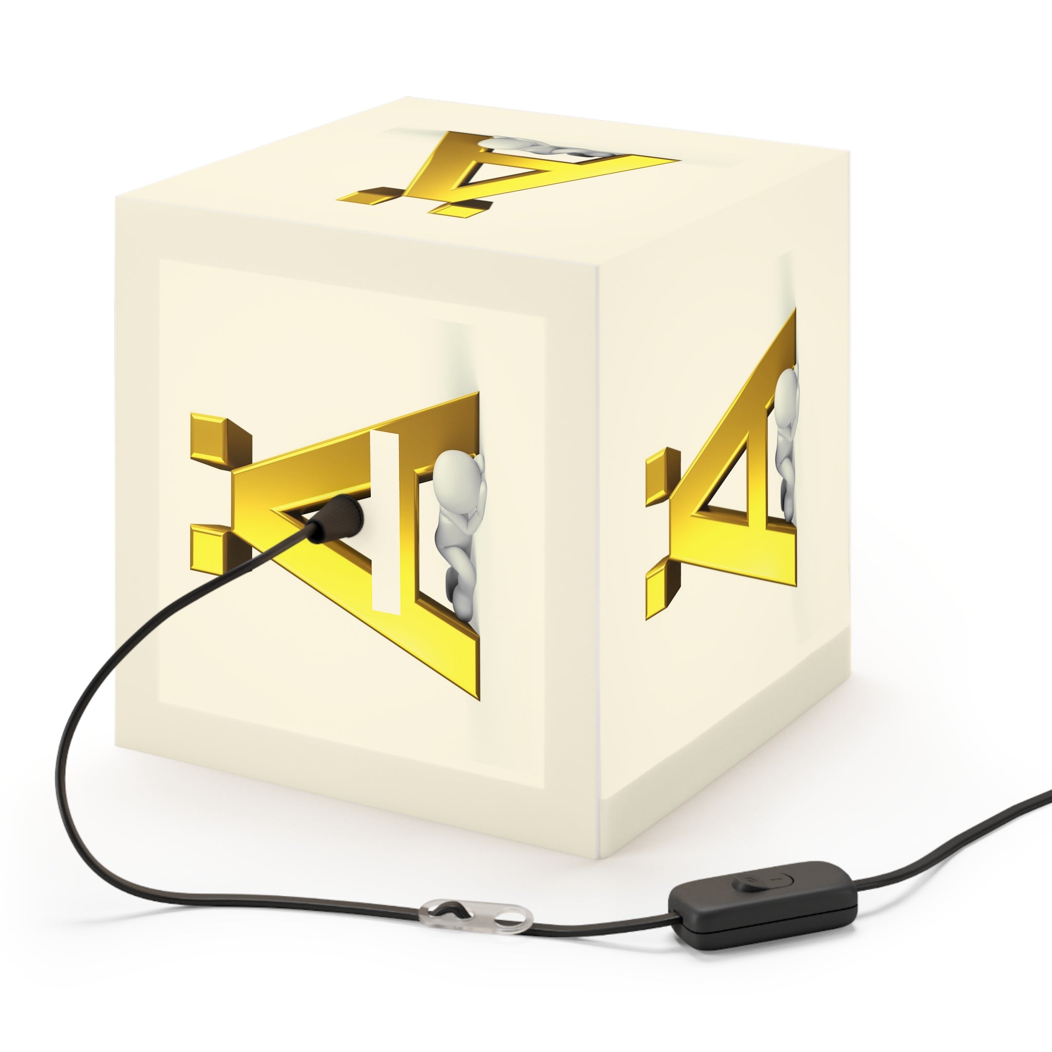 Gold Letter Ä Light Cube Lamp | Alphabet Initial Accent Lighting