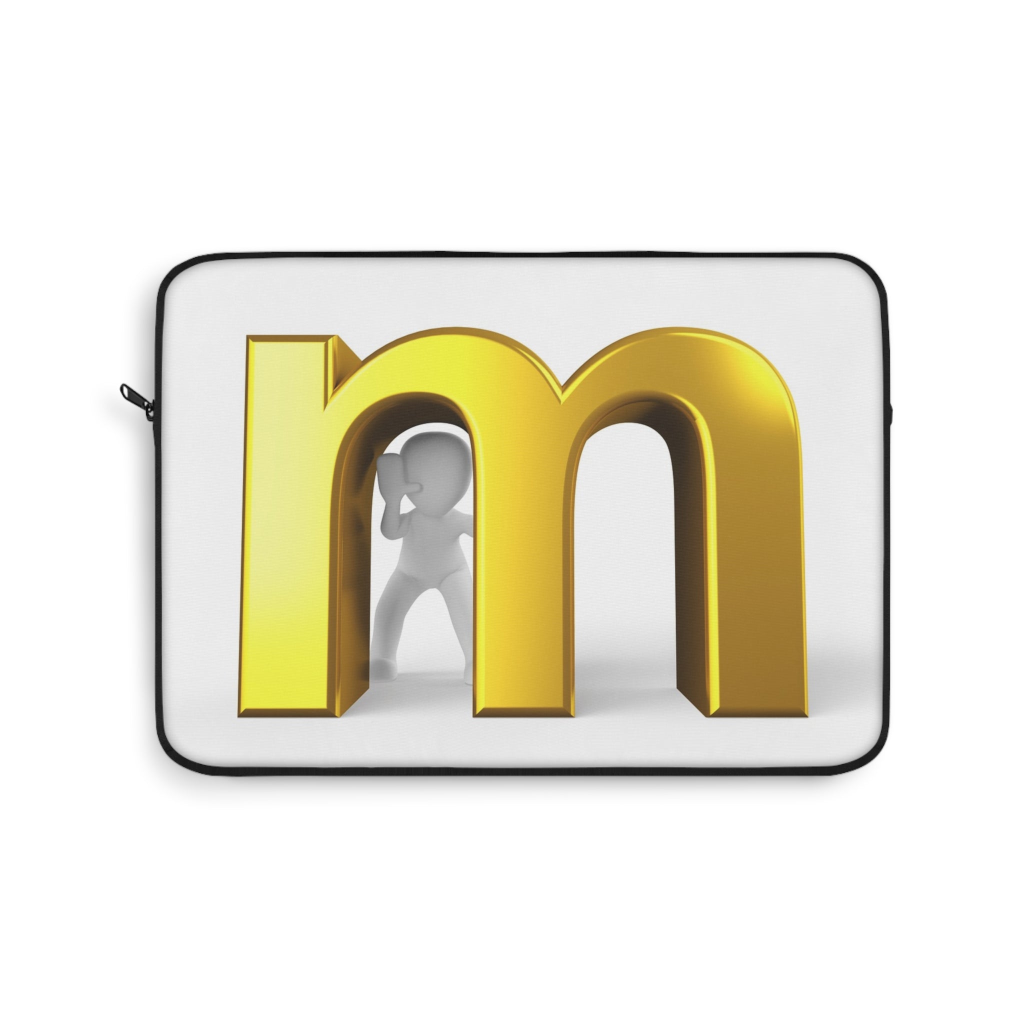 Gold Letter M Laptop Sleeve | Monogram Initial Case
