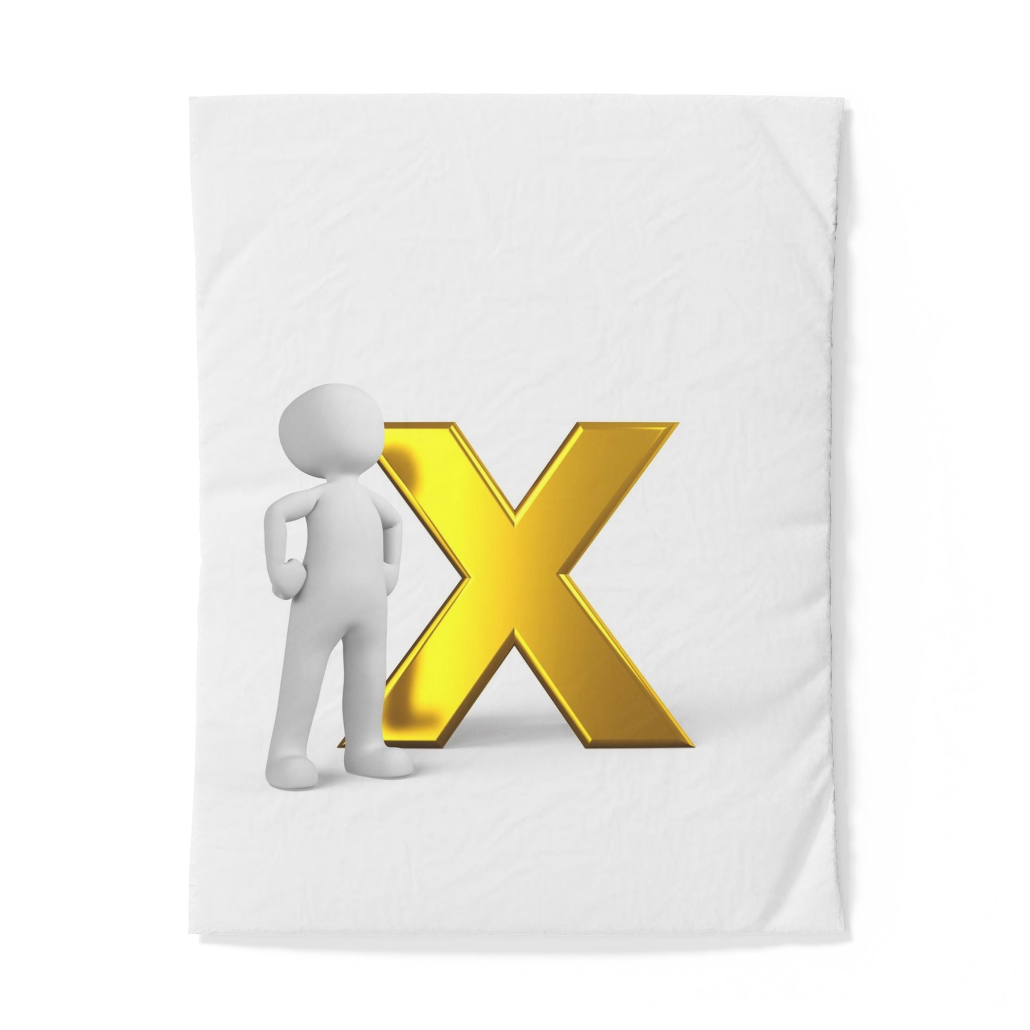 Gold Letter X Cotton Duvet Cover | Monogram Initial Bedding