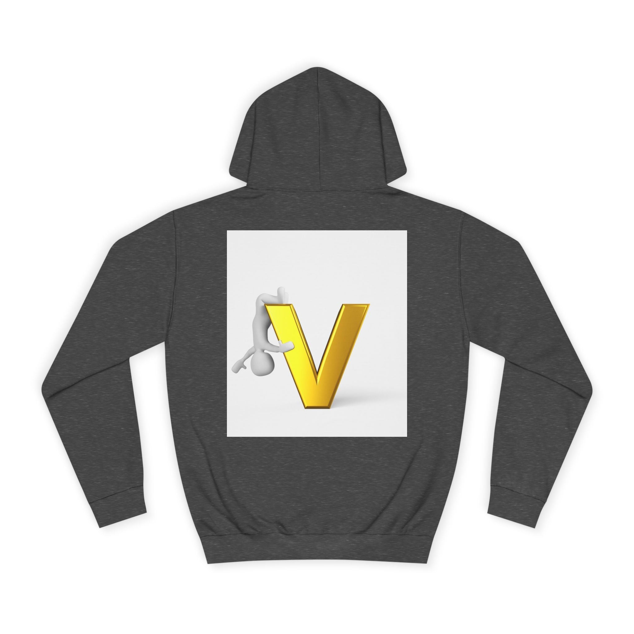 3D Gold Letter V Hoodie | Letter V Initial Sweatshirt