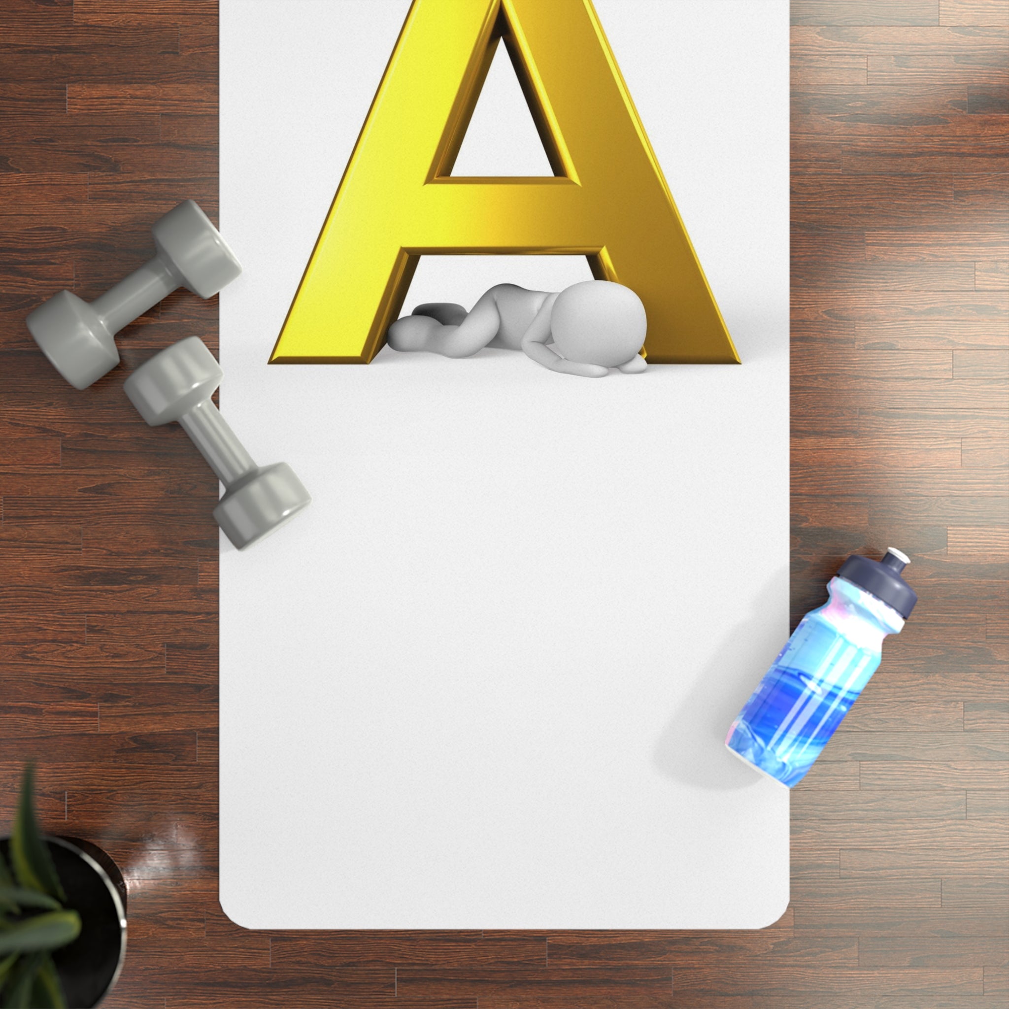Gold Letter Ä Yoga Mat | Monogram Initial Rubber Yoga Mat