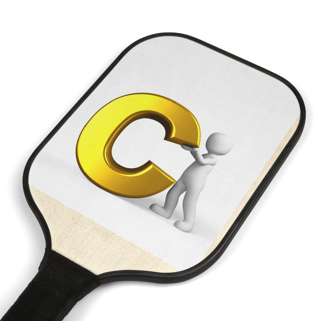 Gold Letter C Character Pickleball Paddle Set | Pickleball Kit