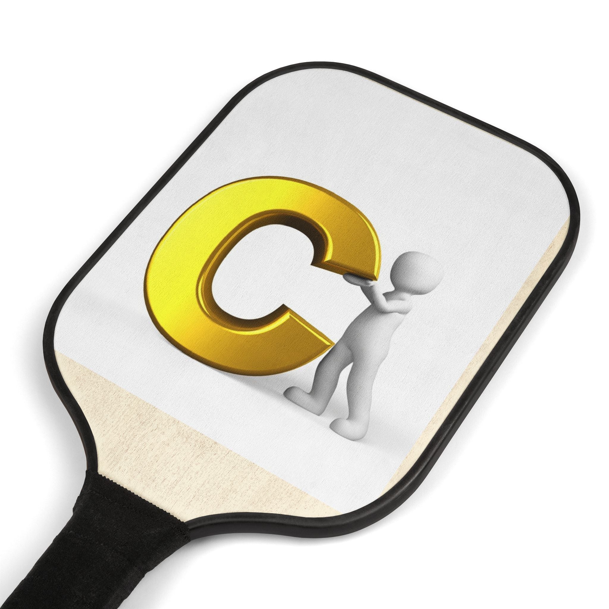 Gold Letter C Character Pickleball Paddle Set | Pickleball Kit