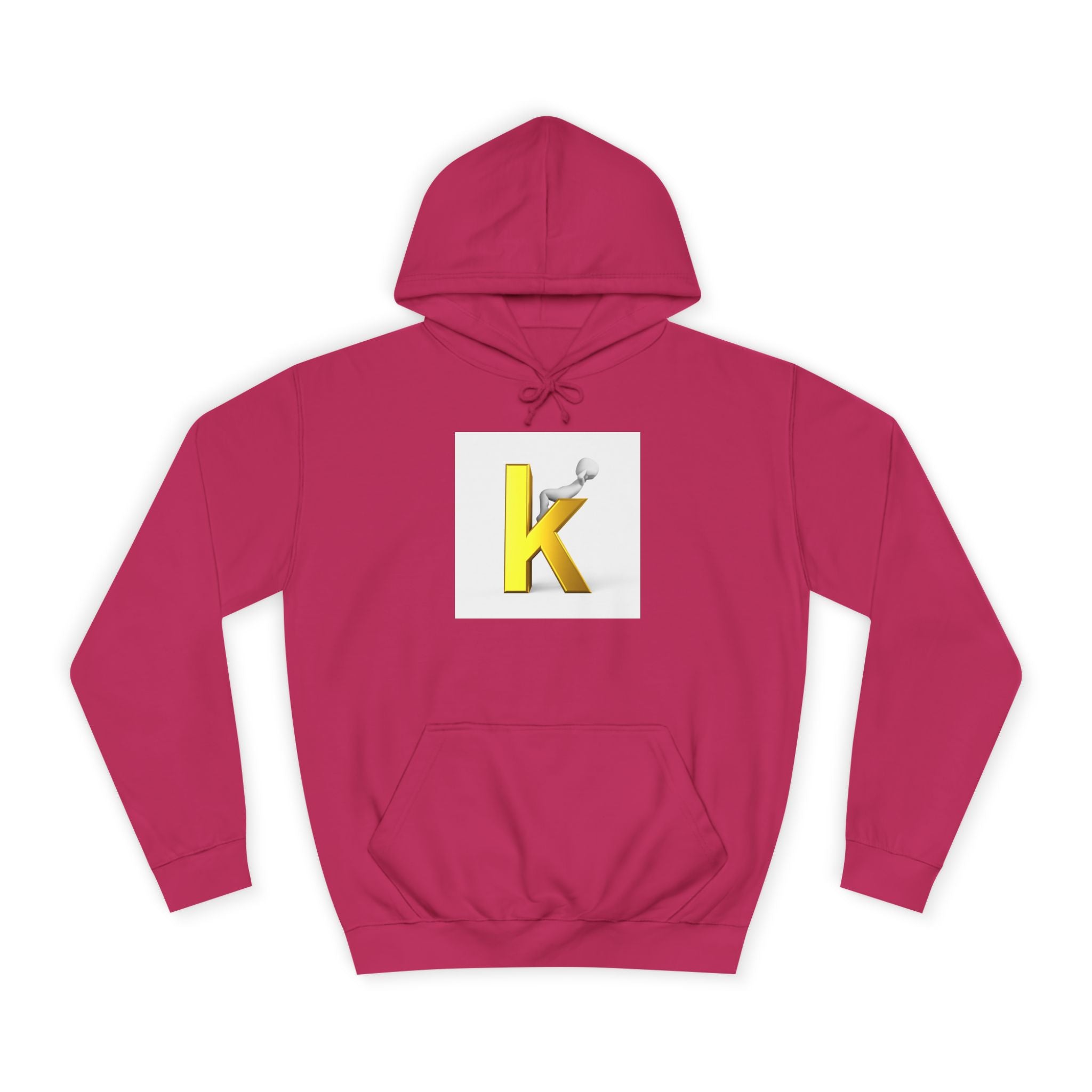 Gold 3D Letter K Hoodie | Monogram Initial K Sweatshirt