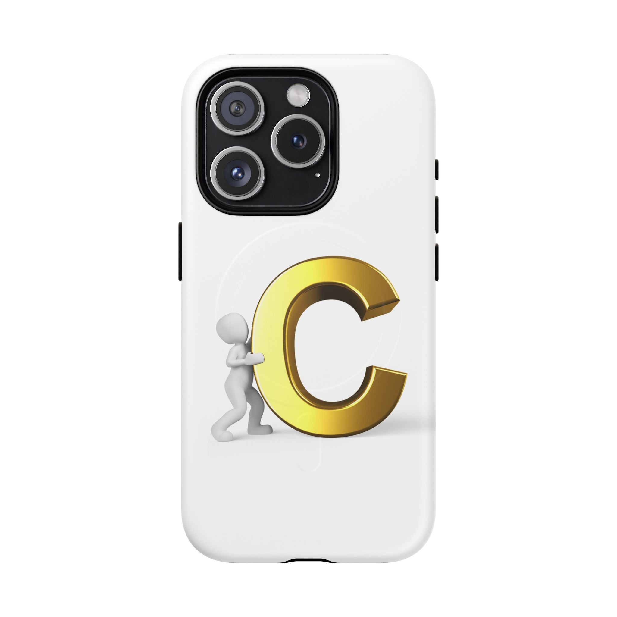Coque de téléphone Monogramme Lettre C Or | Coque magnétique résistante