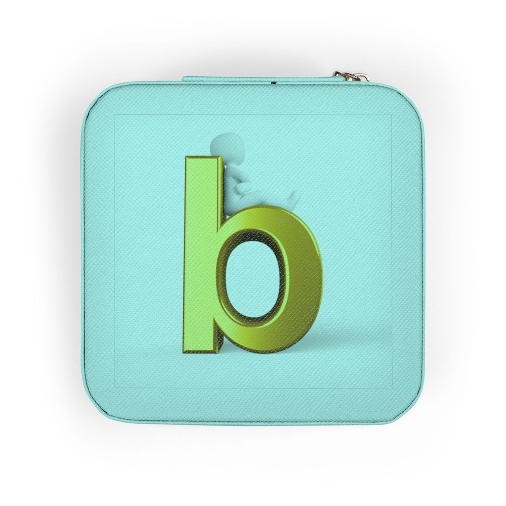 Gold Letter B Jewelry Travel Case | Compact Personalized Ring Earring Organizer