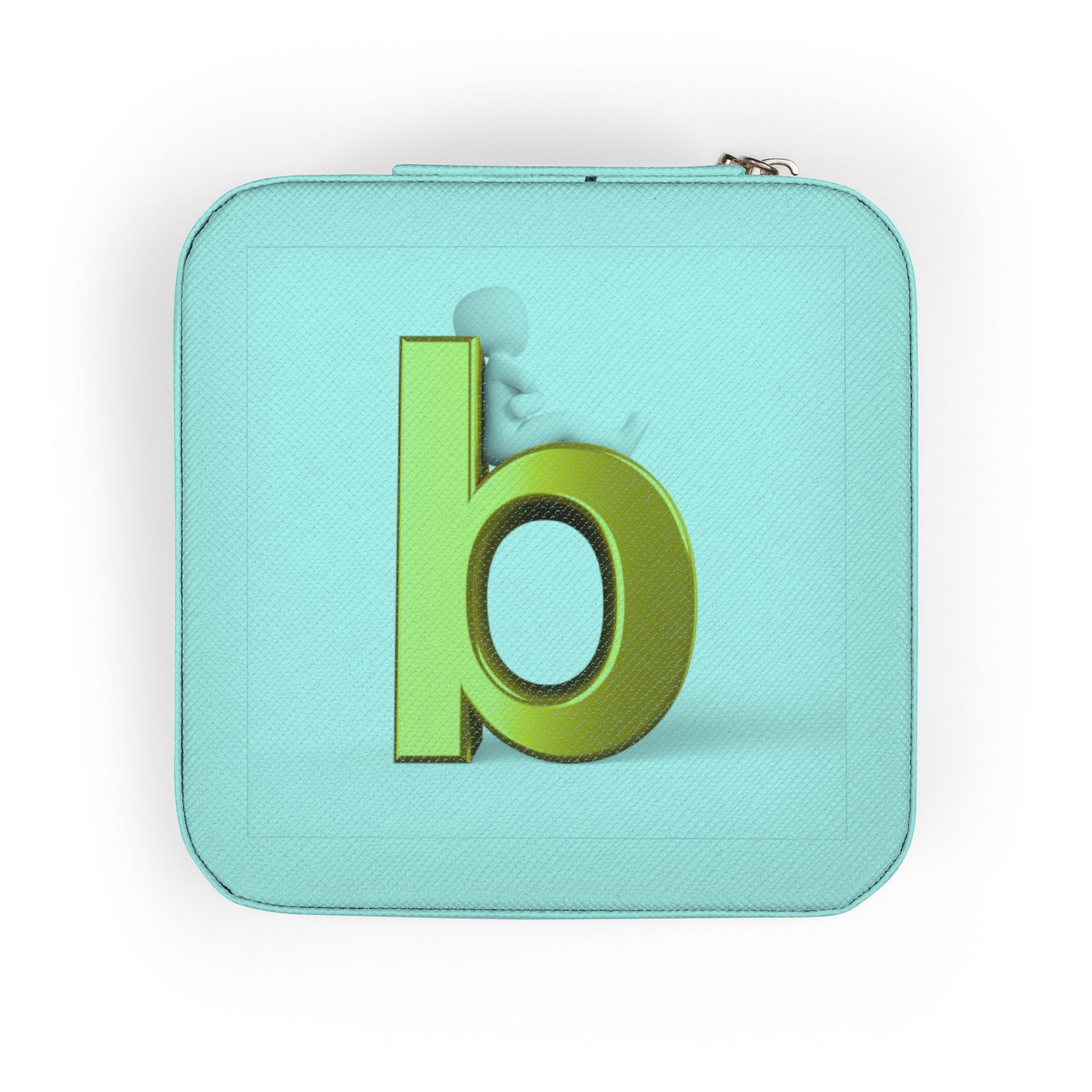 Gold Letter B Jewelry Travel Case | Compact Personalized Ring Earring Organizer