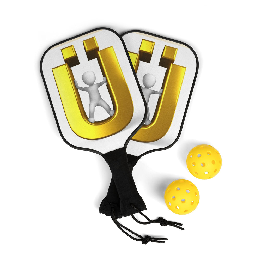 Gold Letter Ü Logo Pickleball Paddle Set | Pickleball Kit