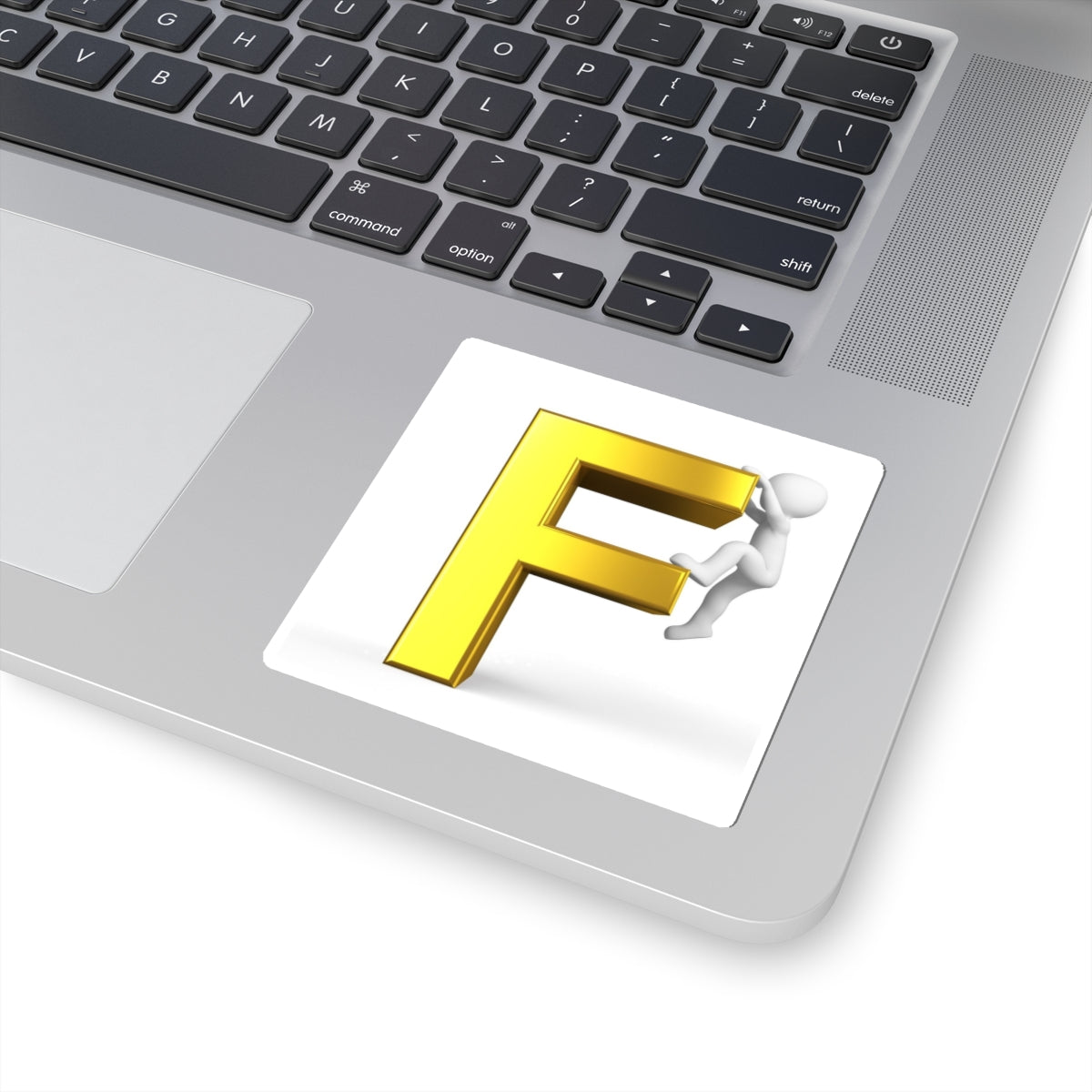 Gold Letter F Climber Sticker | Kiss-Cut Sticker