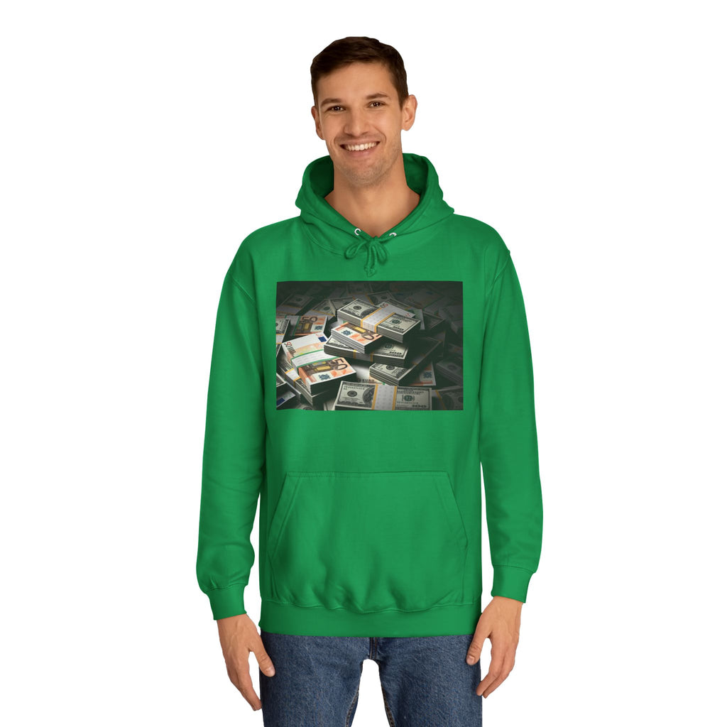 Stacked Cash Money Hoodie | Vintage Banknote Print, Stacks of Dollars