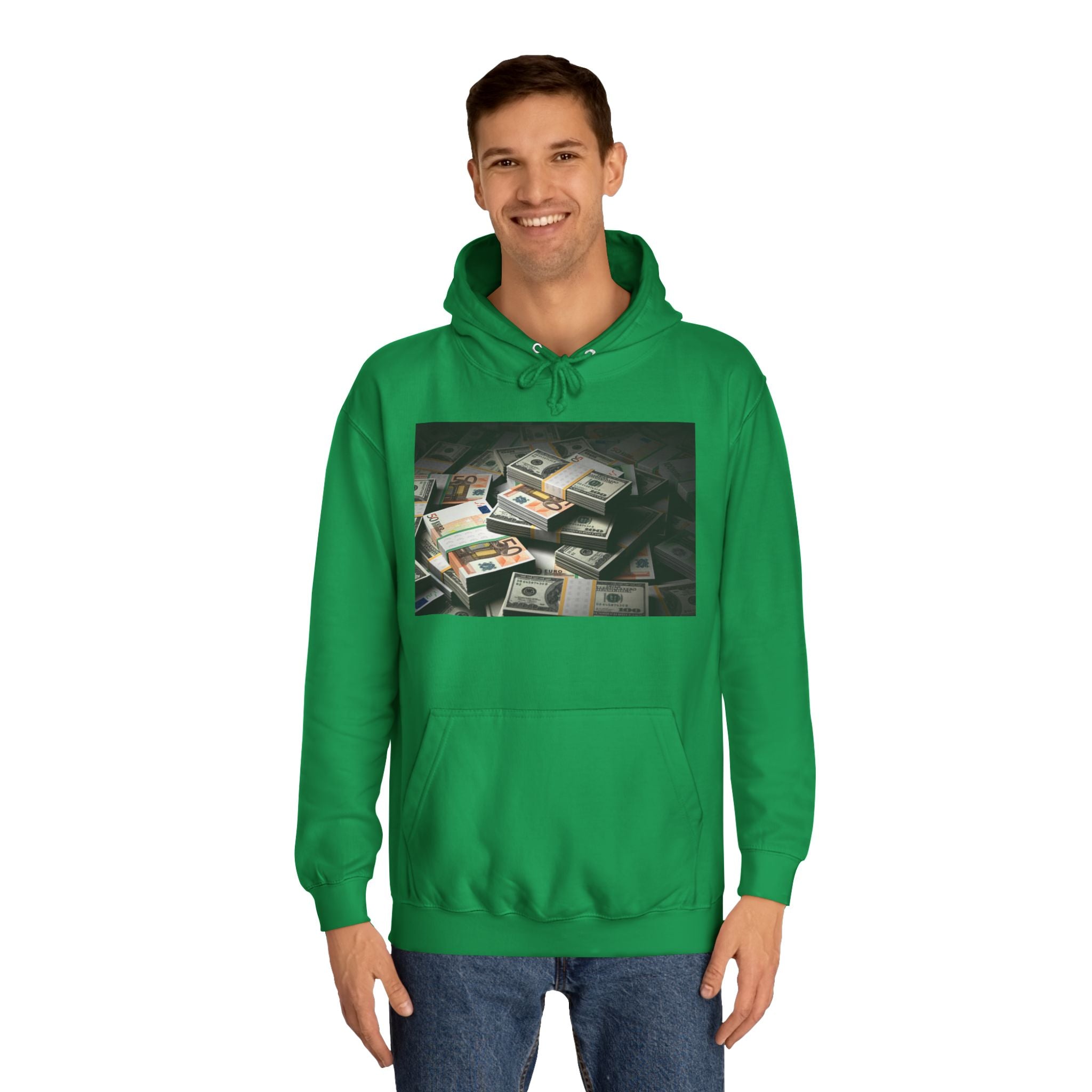 Stacked Cash Money Hoodie | Vintage Banknote Print, Stacks of Dollars