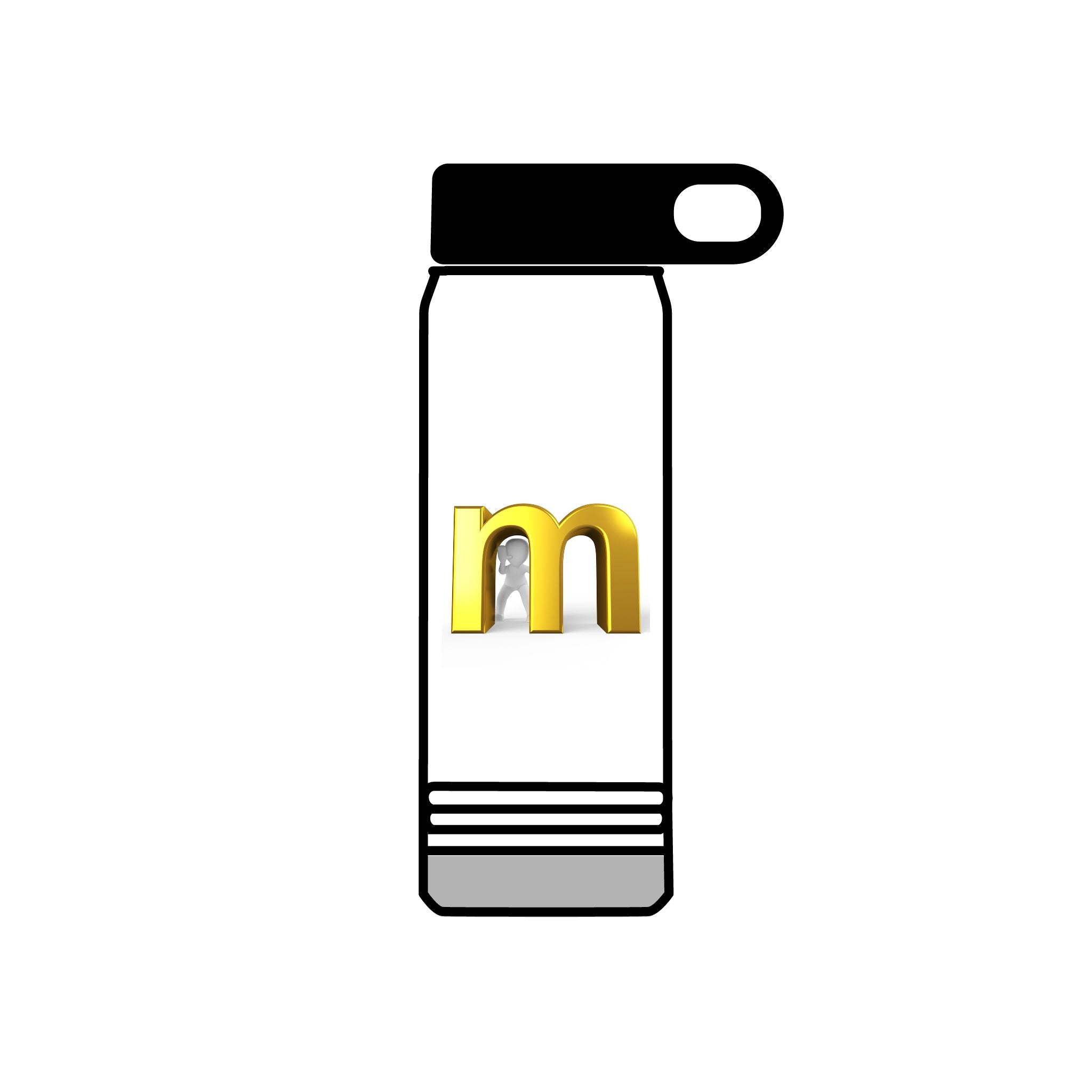 Gold Letter M Water Bottle | 20oz