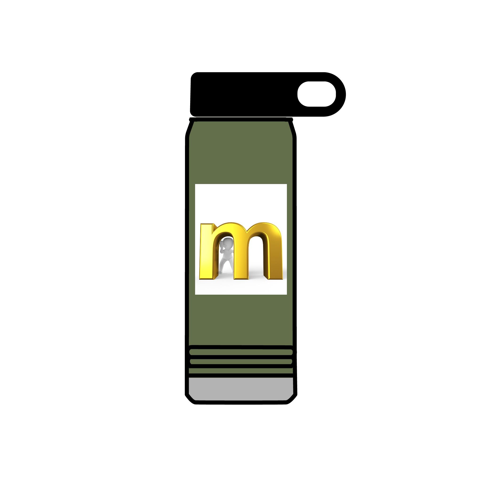 Gold Letter M Water Bottle | 20oz