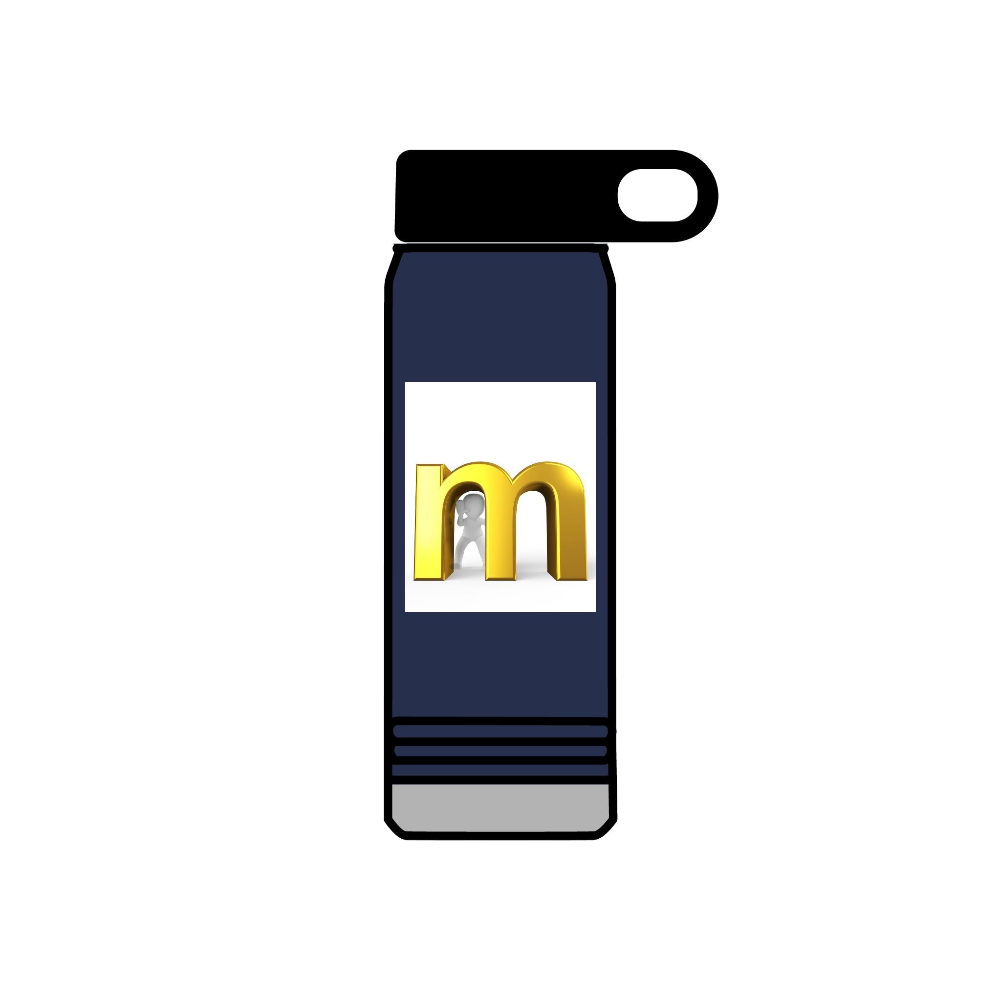 Gold Letter M Water Bottle | 20oz