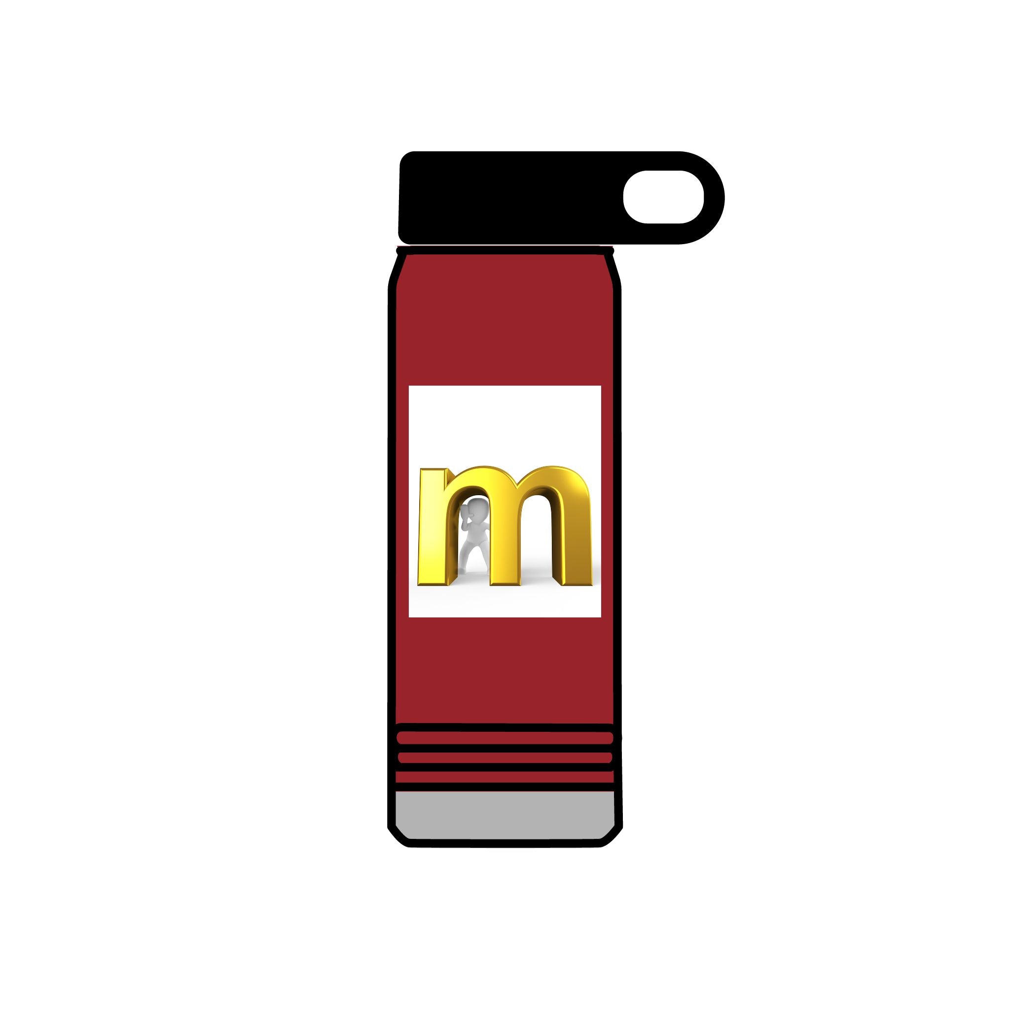 Gold Letter M Water Bottle | 20oz