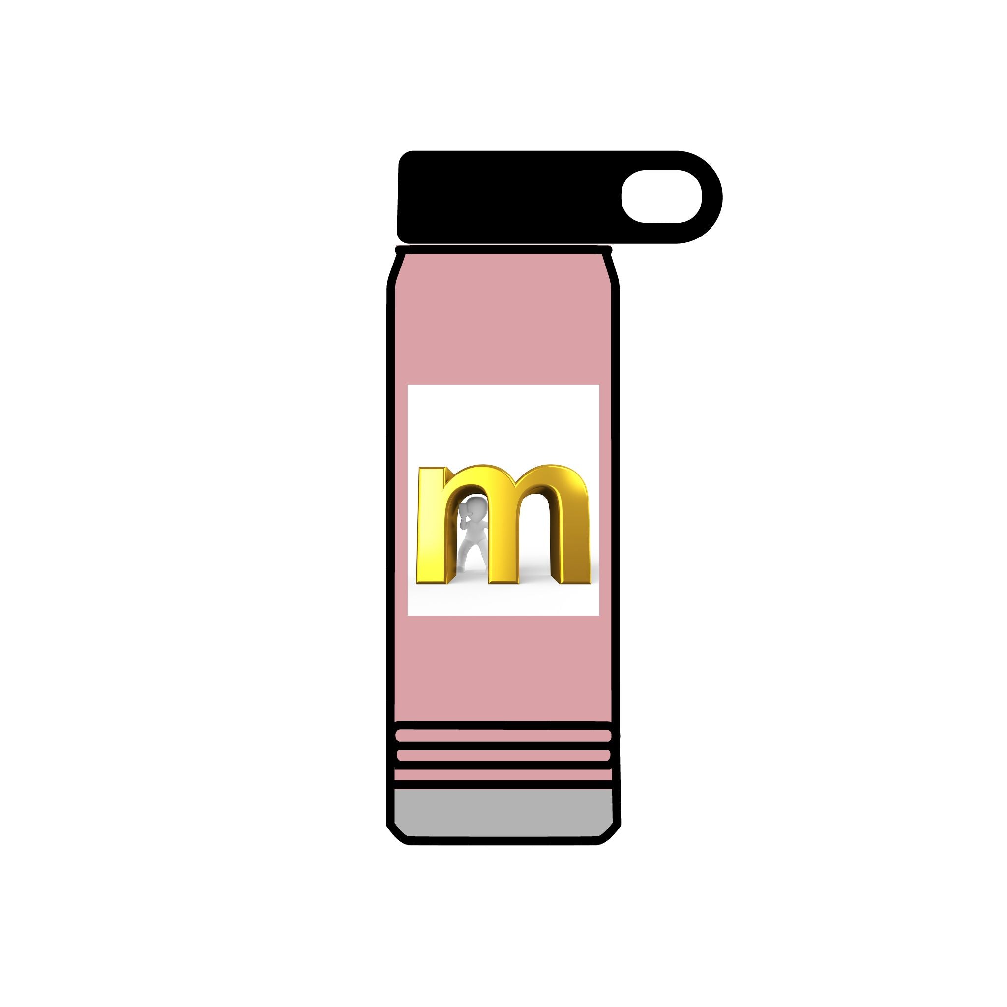 Gold Letter M Water Bottle | 20oz