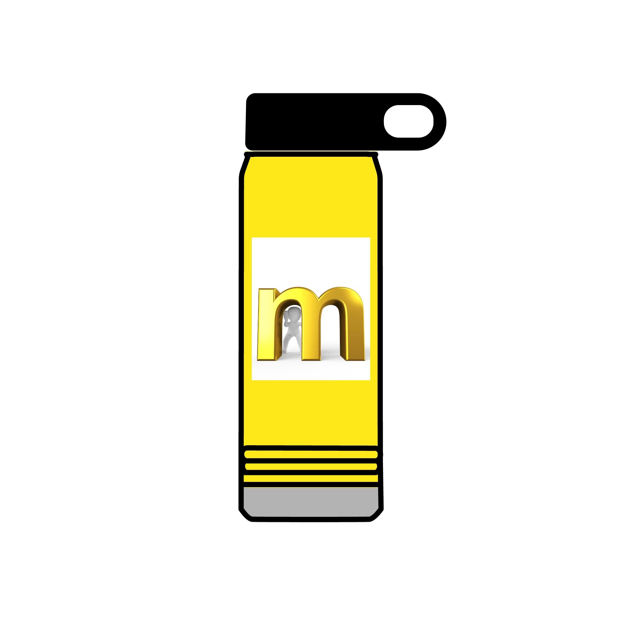 Gold Letter M Water Bottle | 20oz
