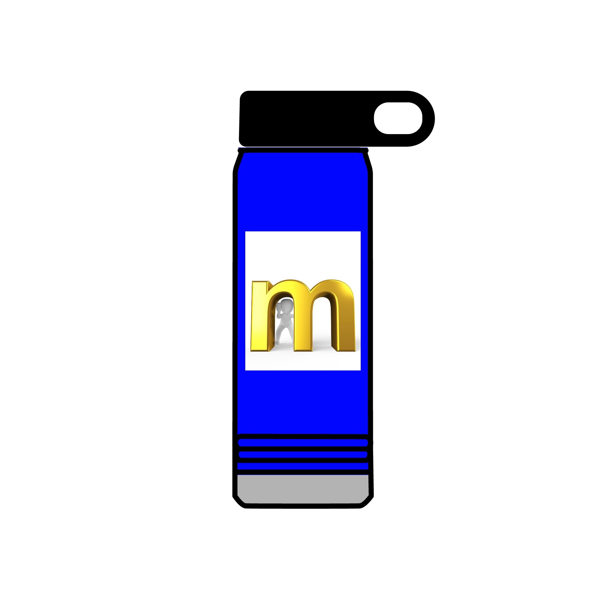 Gold Letter M Water Bottle | 20oz