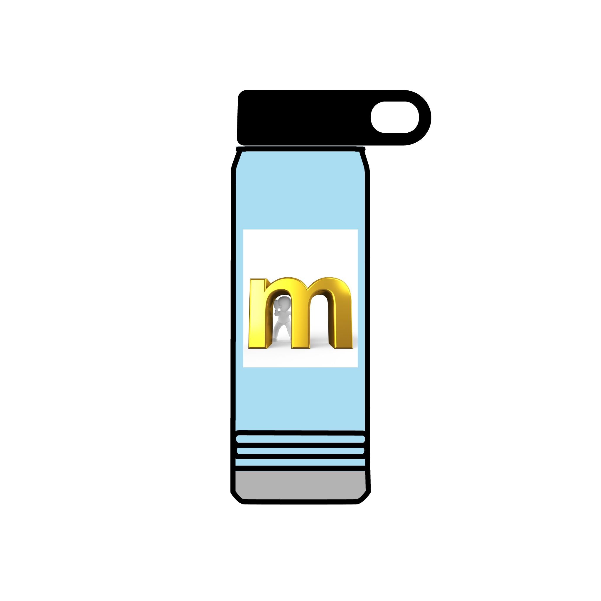 Gold Letter M Water Bottle | 20oz