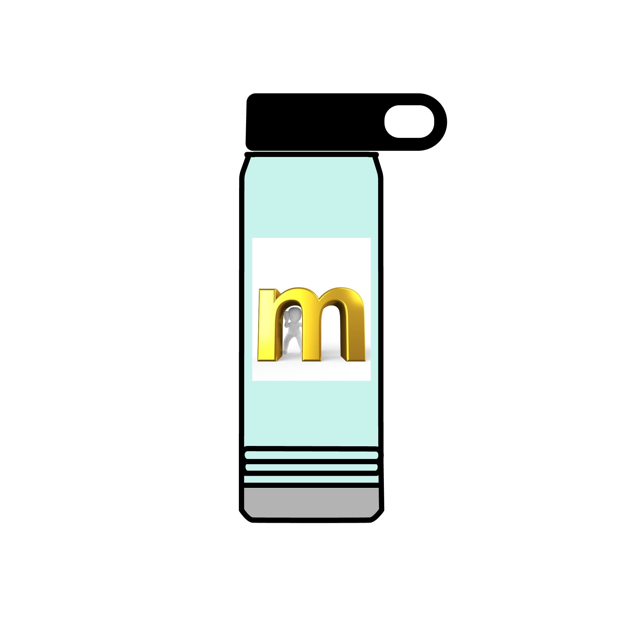 Gold Letter M Water Bottle | 20oz